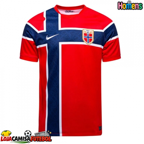 Camisa de Futebol Noruega Equipamento Principal Mundo 2026 Manga Curta